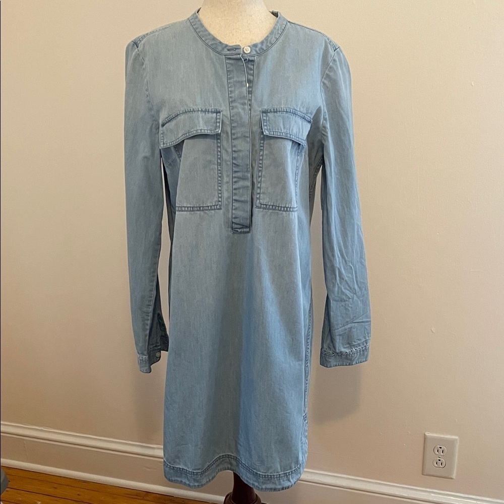 J.Crew Chambray Denim Shirt Dress 100% Cotton Medium